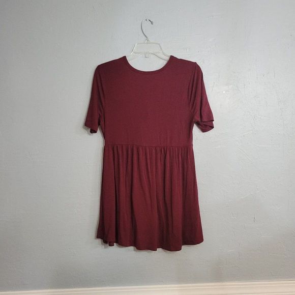 Zeana Premium Burgundy Red Tie Front Blouse Comfy Soft and Flowing Size Medium - Picture 4 of 6
